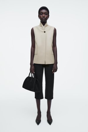 COS Women's Chaleco Largo De Lana in Beige