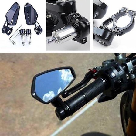 Bar End Bak Spejl Cafe Racer Motorcykel Spejle, Motor Styr End Spejl