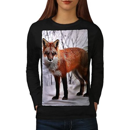 Fox Winter Photo Animal Kvinnor Långärmad T-shirt