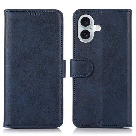 iPhone 16 Fodral Läder Blå