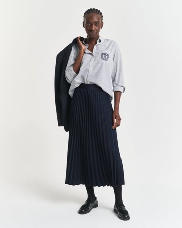 GANT Damen Midirock mit Falten (36) Blau