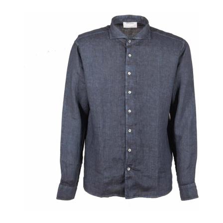 Gran Sasso, Linen shirt Blauw, Heren, Maat:L