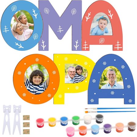 Bestemor og bestefar trebokstaver håndverk sett, 2 stykker Bestemor og bestefar gaver trebokstaver håndverk sett med