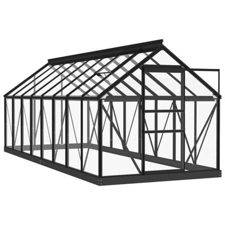 Vidaxl Glasväxthus Antracit 155x395,5x191 Cm Aluminium Antracit