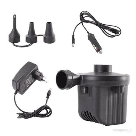 (Svart) Elektrisk luftpumpe - Ikke spesifisert - 36W - 550L/min - Bærbar - 3 dyser inkludert