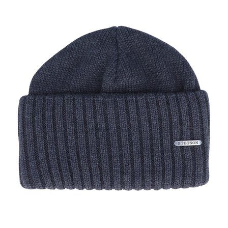 Stetson - Sininen cuff Beanie - Merino Wool Navy Cuff @ Hatstore