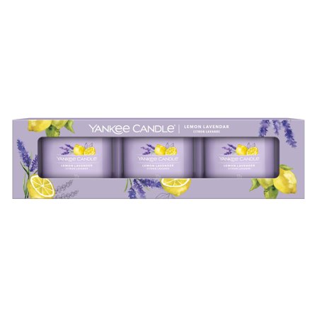 Yankee Candle Filled Votive Candles Lemon Lavender 3 x 75g - Candela Profumata
