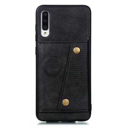 Praktisk cover med kortholder - Samsung Galaxy A70 Svart