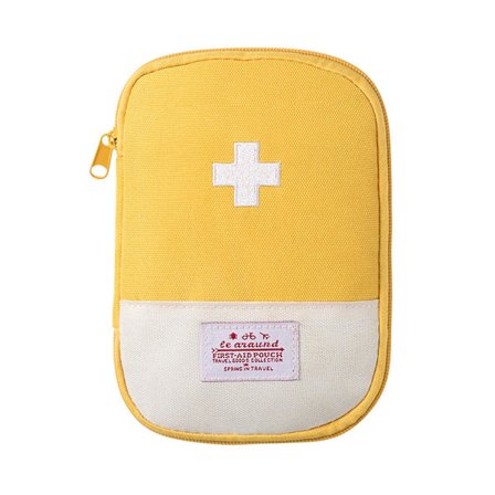 Medisinoppbevaringspose Mini Tom Nødmedisinveske for Nødsituasjoner Gul Liten