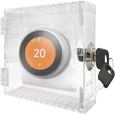 Termostatbeskyttelse, universell termostatlåsboks med lås, klar stor termostatbeskyttelse for termostat på vegg, termostatpanel [DB]