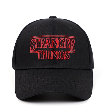 Stranger Things Baseball Cap, Stranger Things Bokstavbrodert Utendørs Sport Solhatt - Farge: Svart