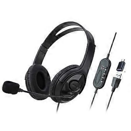 Trådbundet USB-headset Dator Undervisning Telefonheadset med Mikrofon Typ-C Lämplig för Zoom Skype