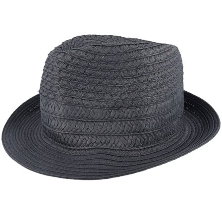 Seeberger - Svart trilby Hatt - "Paperbraid Mix Black Trilby " @ Hatstore