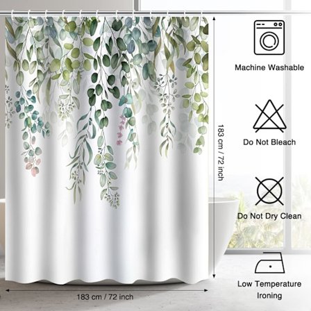 Bruseforhæng, Vandtæt Polyesterstof Badeforhæng, Vægtet Kant, Vaskbart, Hurtigtørrende, Meldug- og Skimmelresistent, Badeværelsesindretning, 180x180cm