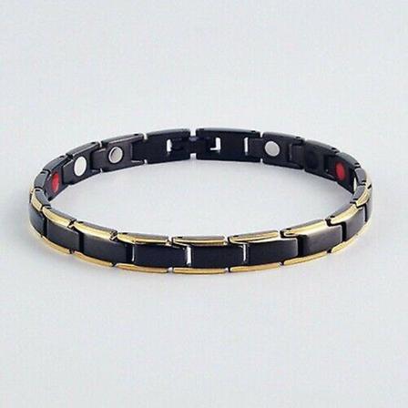 Bantningsarmband Lymfdränage Magnetisk Terapeutisk Black with Gold
