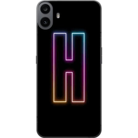 Kompatibel Mobilcover til Nothing Nothing CMF Phone 1 Minimalistisk neonbogstav H i farveskiftende lys mod sort baggrund med moderne typografisk føle