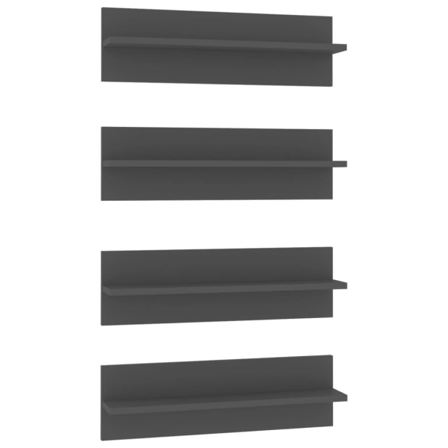 Vidaxl Vägghyllor 4 St Grå 60x11,5x18 Cm Konstruerat Trä Grå