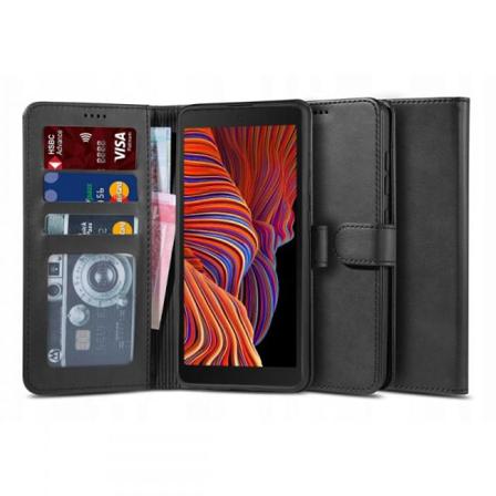 Samsung Xcover 5 Plånboksfodral Pu-läder 4-fack Svart