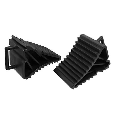 2 stk. skridsikre køretøjer Bil Lastbil Hjul Dæk Stopklods Sort