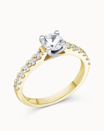 Sidestensring Gabrielle 18K Gultguld Naturlig Diamant 0.50 Carat - Forlovelsesringe & Vielsesringe hos Vanbruun