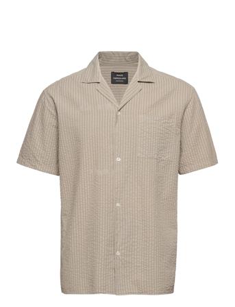 Seersucker Samson Shirt S/S Beige Mads Nørgaard