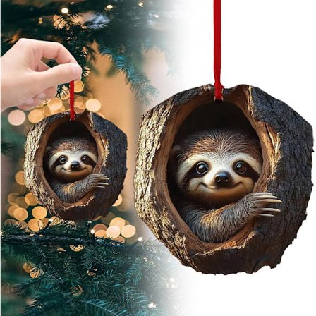 Julepynt med dyr Juletræspynt Små dyr Mønster Akryl Dekoration Skovdyr Hængende Ornament Gave til dyreelskere