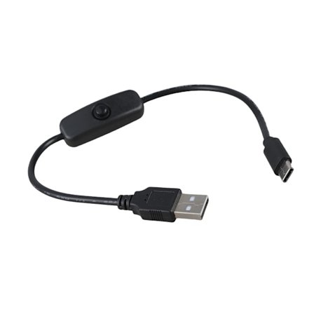 USB A till Typ C Strömkabeladapter med Brytare USB till Typ C Hane Strömkabel