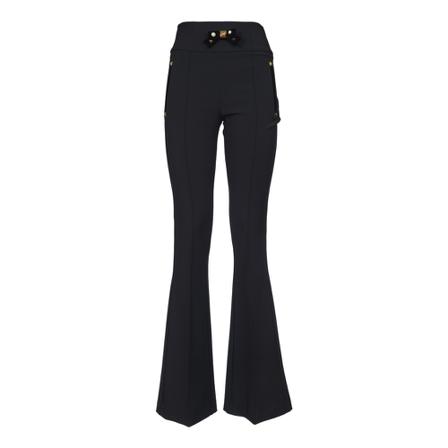Elisabetta Franchi, Wide Trousers Zwart, Dames, Maat:M