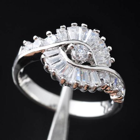 Sølvbelagt ring med CZ