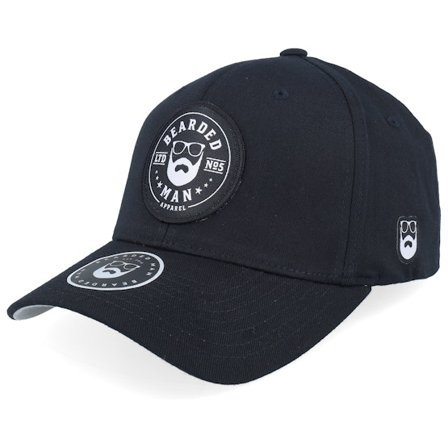 Bearded Man - Schwarz flexfit Cap - Beard Logo R Wooly Combed Black Flexfit @ Hatstore