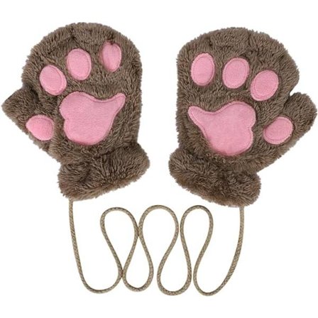 Kissan kynsi hanskat lapsi ruskea aikuinen söpö karhu tassu lapanen syksy-talvi