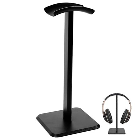 Hodetelefonholder Stativ Avtakbar Design For Trådløse Hodetelefoner Med Svart Aluminiumslegering Med Kabelhåndtering 1 stk