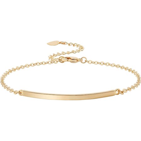 Dam Guld Bar Armband Enkelt och Utsökt Tunn Ärm Armband Haka Armband 14K Guldpläterad Handgjorda Minimalistiska Smycken
