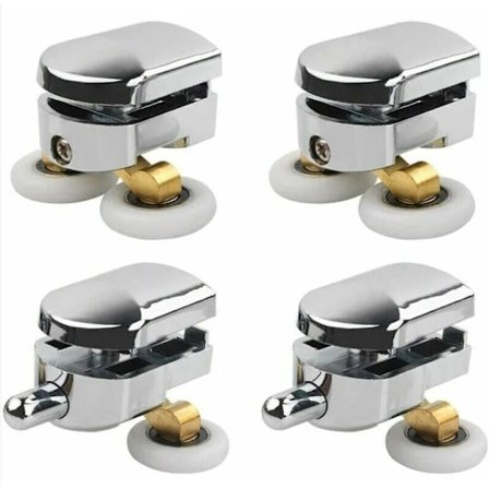 Duschdörr, 4 dubbla rullar för duschdörr, skjutdörrar, hjul för duschkabin