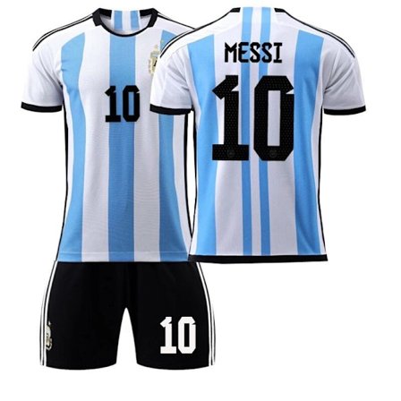 Argentina Messi Premium Fodboldtrøje 2022 med 3 stjerner