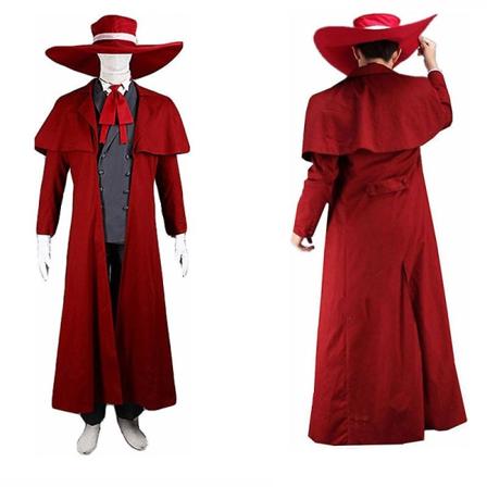 Anime Hellsing Alucard Vampire Hunter Skreddersydd Cosplay-kostyme Ultimate Halloween Unisex komplett sett L