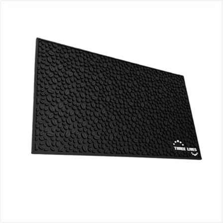 Kahvipapukuvioinen lämmönkestävä silikonimatto, baaritiskin kuivausalusta, 60 cm x 35 cm Black