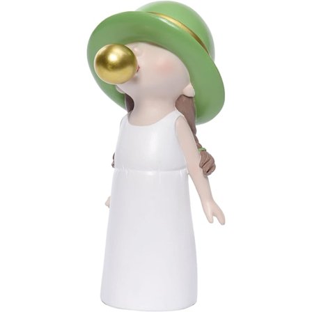 Veistokset Patsaat Lapsille, Vihreät Kesäpöytäkoristeet Veistos Tyttöhahmo Koriste Veistokset Koti Dekor