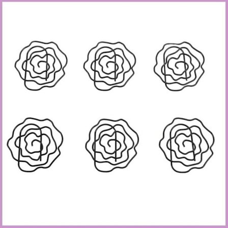 50 st Gem av papper Rosformade Dekorativa Metallgem Noir