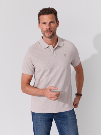 MATCH - Morgan pique - Redford - Str. M - Herre - T-skjorter & Piqué - Beige - 80% bomull, 20% polyester