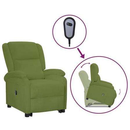 Vidaxl Reclinerfåtölj Med Uppresningshjälp Ljusgrön Sammet Grön