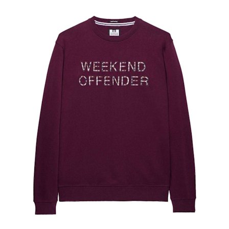 Weekend Offender Herr Warwick Crew Neck Tröja L Berry