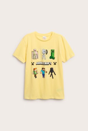 Kappahl | T-shirt Minecraft Gul 158/164 | Gul