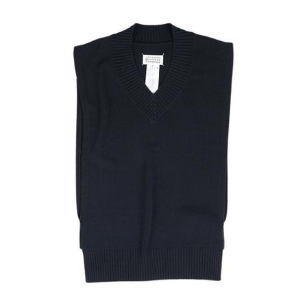 Maison Margiela Sleeveless Strik Blå, Herre Slipover
