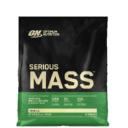 Weight gainer Optimum Nutrition Serious Mass Gainer 5,45 kg, Vanilla - Bodyman.dk