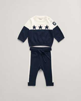 GANT - Baby Star & G strikket sett evening blue