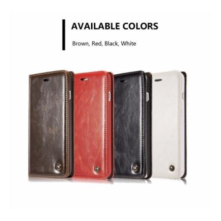 Elegant pung etui i læder til iPHONE 7 fra CASEME Vit