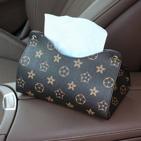 Tissue Case Box Container Pu Mønster Servietholder Papirposer Taske Cos