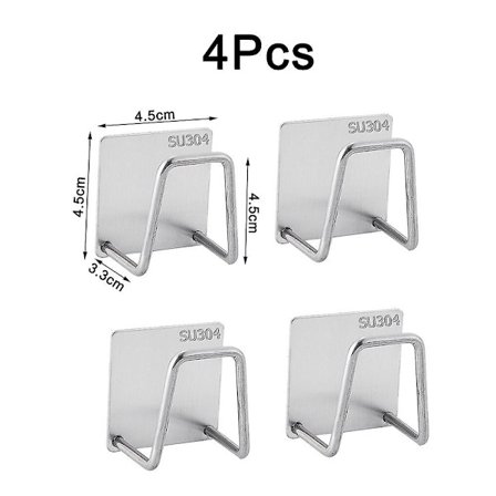 Kitchen Stainless Steel Sponge Rack Drain Drying Rack Self Adhesive Hanger Accessories Storage Sink Kitchen Hook