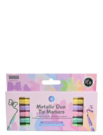 Metallisk Duo Tip Marker 6P Toys Creativity Drawing & Crafts Drawing Coloured Pencils Multi/patterned Sense